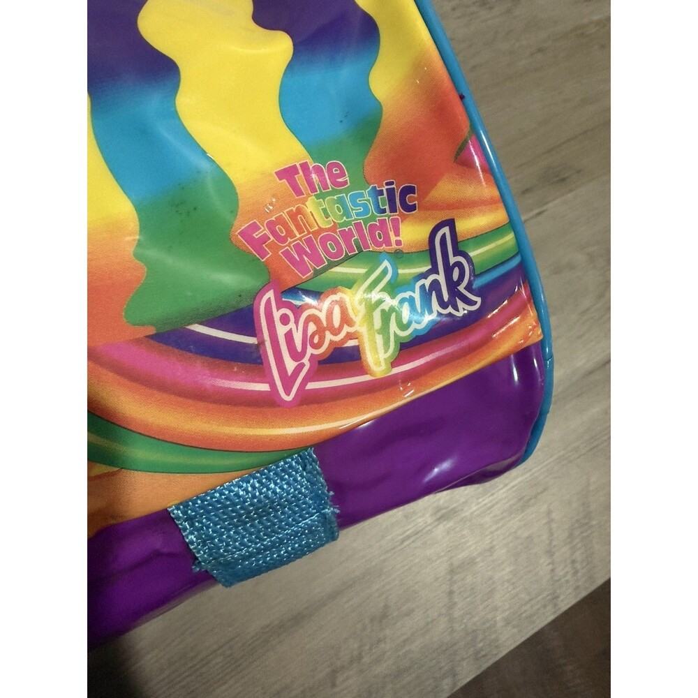 Vintage 1990s Lisa Frank Tropical Kissing Fish vinyl duffle bag RARE Rainbow - Picture 9 of 9